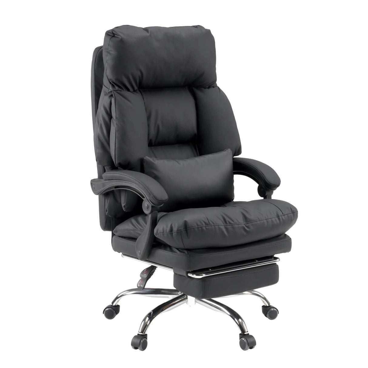 Schwarzer Homeoffice Chefsessel Relax Legoro mit ausziehbarer Fußstütze und Lendenkissen von MyBuero