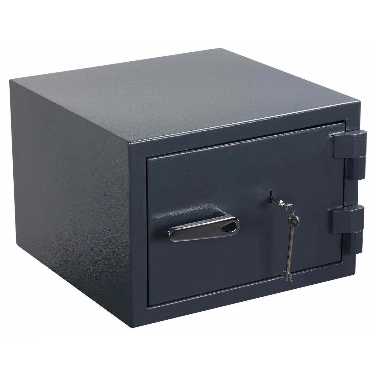 Anthrazitfarbener Tresor Safe Compact Pro mit einem Türgriff und zwei Schlüsseln von hjh OFFICE
