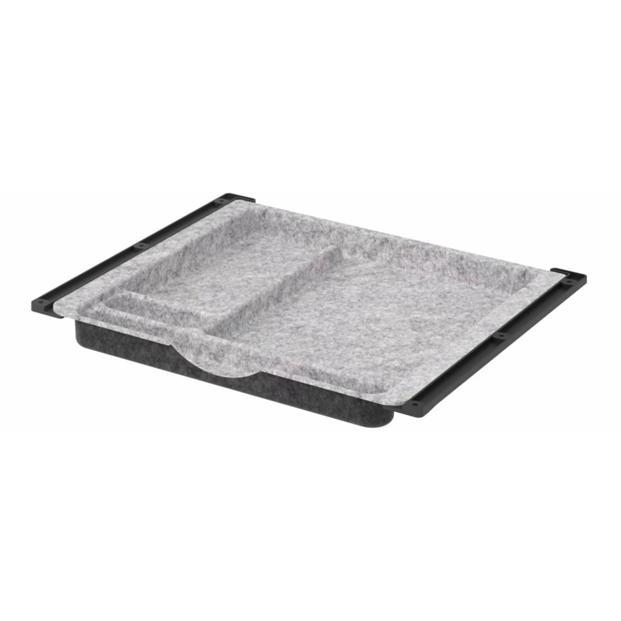 Grau melierter Filzorganizer UCF1 für eine Schublade mit schwarzer Einfassung von hjh OFFICE PRO