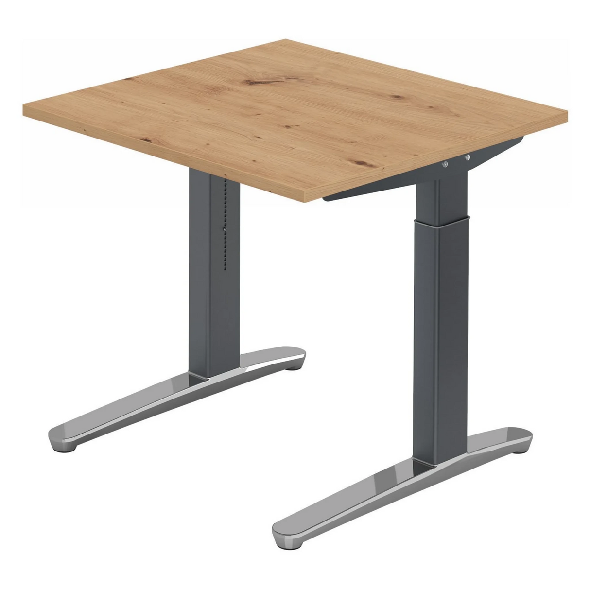 Höhenverstellbarer Schreibtisch XTRA XB 8 GC in Asteiche mit dunkelgrauem Gestell von hjh OFFICE PRO