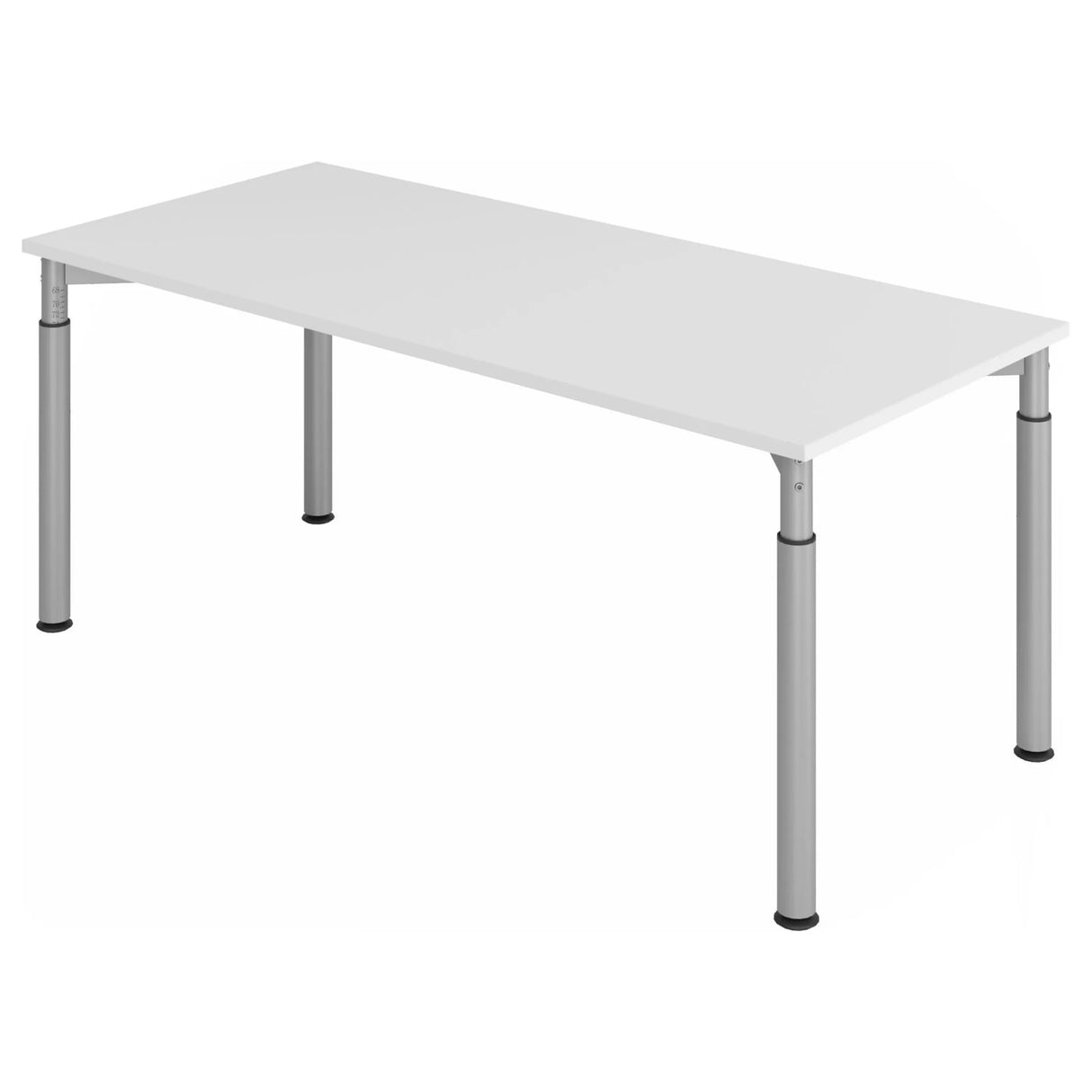 Höhenverstellbarer Schreibtisch YAMA 19 S mit grauer Platte und silbernen Beinen von hjh OFFICE PRO