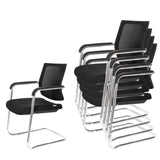Stapelbare Freischwinger LEVIA V in Schwarz mit verchromtem Gestell und Armlehnen von hjh OFFICE