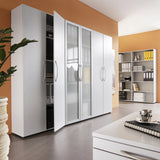 Grauer Aktenschrank BETA 4500 der Serie BETA mit zwei geschlossenen Türen und zwei Glastüren von hjh OFFICE PRO