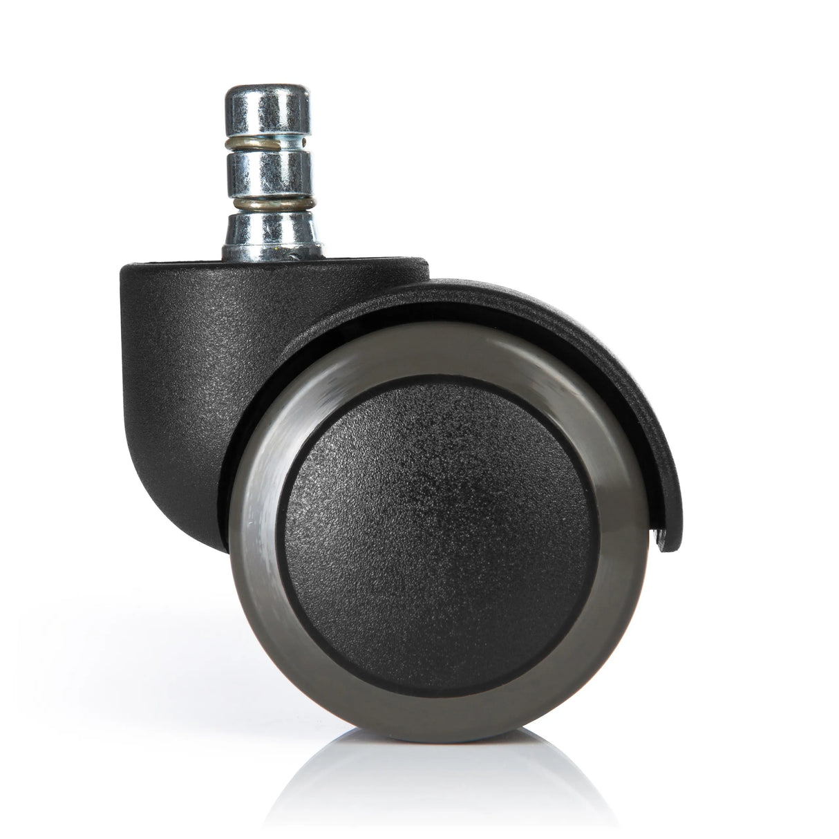 Schwarze Stuhlrolle 5x ROLO No-Noise 11mm/50mm für Hartböden mit silbernem Metallstift von hjh OFFICE – 360-Grad-Ansicht (Rückenansicht 180°)