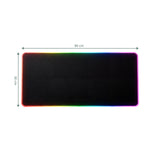 Maßzeichnung der Schreibunterlage Padflux Game in 80 × 30 cm mit RGB-Beleuchtung von hjh OFFICE