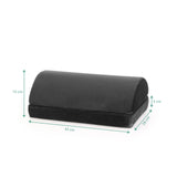 Maßansicht der Fußablage Podi Velvet 1 in Schwarz mit 43 × 28 cm von hjh OFFICE