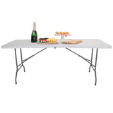 Weißer Klapptisch EASY UP MULTI II in der Größe 152 x 70 cm mit grauen Beinen von hjh OFFICE
