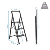 Technische Zeichnung der Klappleiter SOLID W6 mit einer Höhe von 109 cm von hjh OFFICE