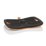 Schwarzes Balance Board ACTIV mit Noppenstruktur und orangefarbenem Kern von hjh OFFICE – 360-Grad-Ansicht (Seitenprofil 72°)