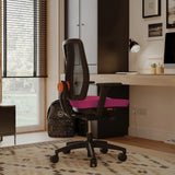 Rosa Kinderdrehstuhl ERGOJUNIOR BS mit Netzrückenlehne und schwarzen Armlehnen im Homeoffice von Grospol