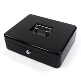 Schwarze Geldkassette SAFE mit silberfarbenem Tragegriff und Schloss von hjh OFFICE