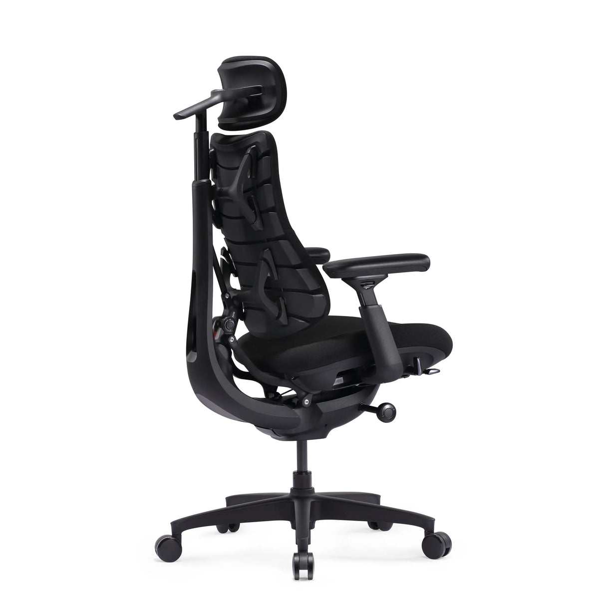 High-End-Bürostuhl LiberNovo Omni SE in Schwarz mit Kopfstütze und Armlehnen von Libernovo
