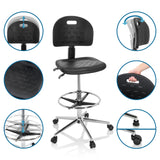 Funktionsmerkmale des Counterstuhls TOP WORK 23 I mit verstellbarer Rückenlehne und Fußring in Schwarz von hjh OFFICE