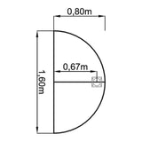 Technische Zeichnung des Ansatztischs LA60 W / LA80 W / LA160 W mit 1,60 x 0,80 m von hjh OFFICE PRO