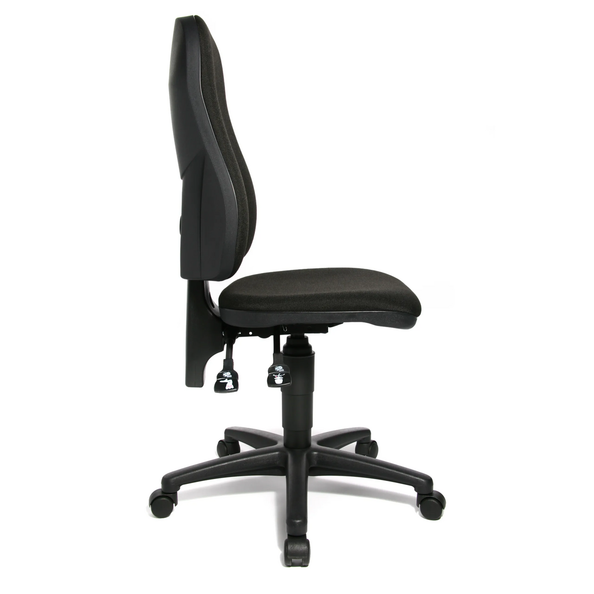 Homeoffice-Bürostuhl POINT 60 in Schwarz mit Stoffbezug und Rollkreuz von Topstar