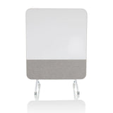 Graues Whiteboard VISION BOARD mit weißer Schreibfläche und Rollen von hjh OFFICE – 360-Grad-Ansicht (Frontansicht 0°)