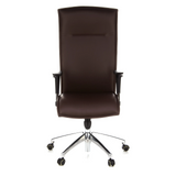 Dunkelbrauner Luxus-Chefsessel MURANO 20 mit Armlehnen und Fußkreuz mit fünf Rollen von hjh OFFICE – 360-Grad-Ansicht (Frontansicht 0°)