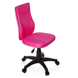 Pinker Kinderdrehstuhl KIDDY BASE mit Netzrücken und schwarzem Fußkreuz mit fünf Rollen von hjh OFFICE – 360-Grad-Ansicht (schräge Frontansicht 60°)