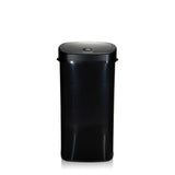 Schwarzer Sensor-Mülleimer CLEAN VI mit glänzendem Deckel von hjh OFFICE – 360-Grad-Ansicht (Frontansicht 0°)