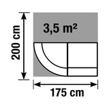 Technische Zeichnung der Empfangstheke BILBAO I mit 200 × 175 cm von Kerkmann