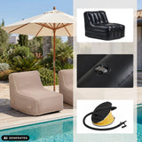 Luftsofas Sitzolo Air in Beige und Schwarz mit Luftpumpe und Ventil von hjh LIVING (KI-generiertes Bild)