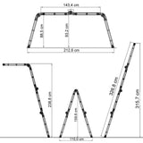 Technische Zeichnung der Klappleiter SOLID W3 mit einer Breite von 212,6 cm von hjh OFFICE