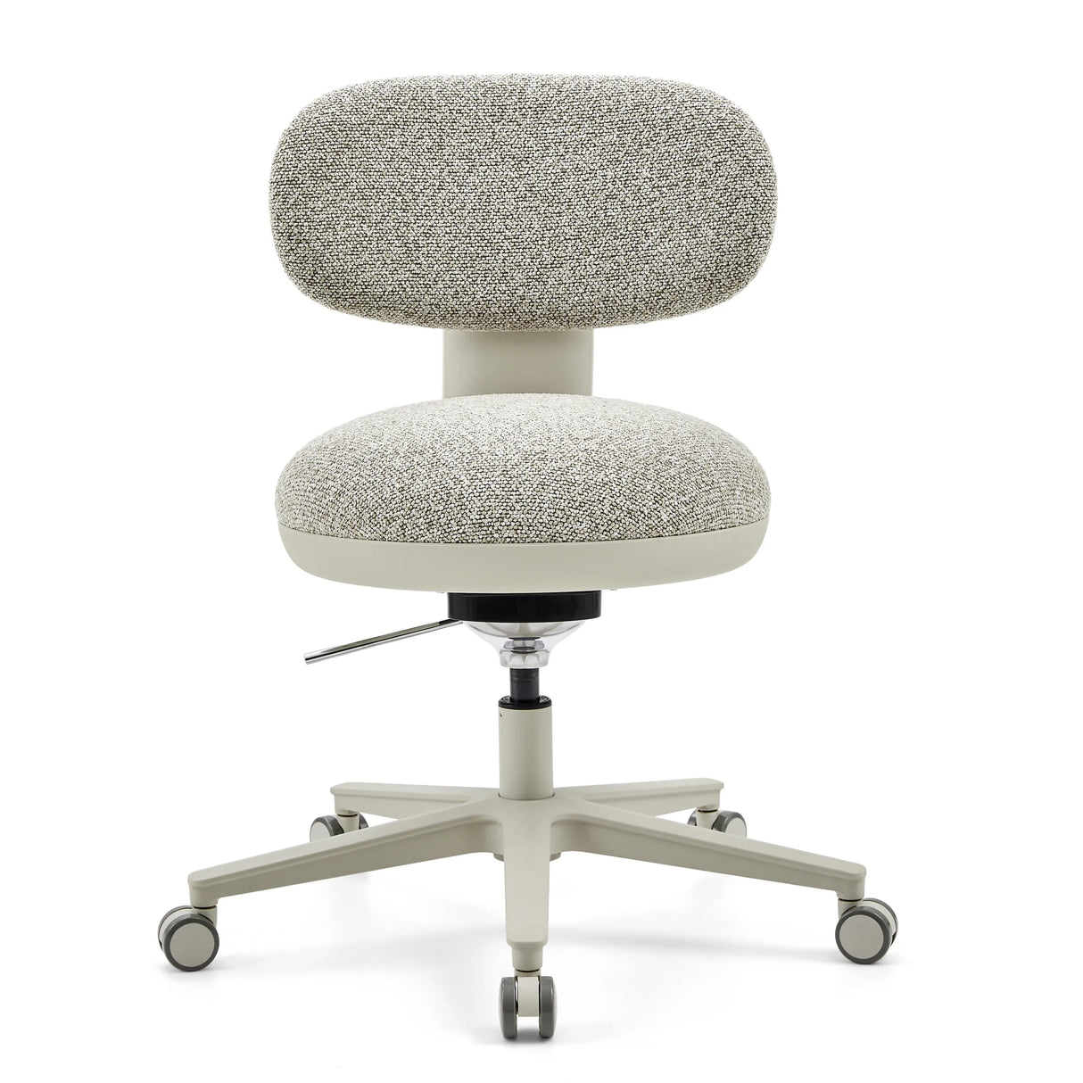 Grauer Home-Office-Bürostuhl SITMOTION W mit strukturiertem Stoffbezug und Fußkreuz mit fünf Rollen von hjh OFFICE – 360-Grad-Ansicht (Frontansicht 0°)