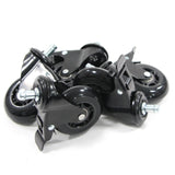 Schwarze Stuhlrollen 5x ROLO SKATE S 11mm/75mm mit Feststellbremse für Hartböden von hjh OFFICE