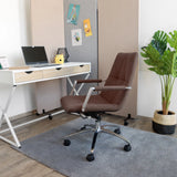 Homeoffice-Bürostuhl SARANTO II in Mittelbraun mit Armlehnen und Rollen von hjh OFFICE