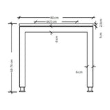 Maßzeichnung des Schreibtischs JAVA 8 S mit einer Breite von 80 cm und Höhe von 68-76 cm von hjh OFFICE PRO