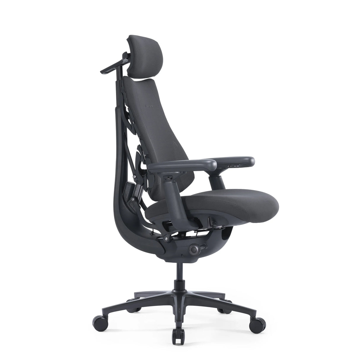 High-End-Bürostuhl LiberNovo Omni Pro in Dunkelgrau mit Kopfstütze und Armlehnen von Libernovo