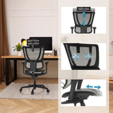 Höhenverstellbare Kopfstütze und Sitztiefe des Luxus-Chefsessel ERGOHUMAN SLIM ECO M GEN2 von hjh OFFICE