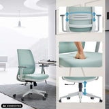 Homeoffice-Bürostuhl PROFONDO ECO W in Mint mit verstellbaren Armlehnen und Sitzhöhe von hjh OFFICE (KI-generiertes Bild)