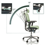 Verstellbare Rückenlehne des Luxus-Chefsessels ERGOHUMAN SLIM GEN2 mit Neigungswinkel von 90° bis 141° von hjh OFFICE