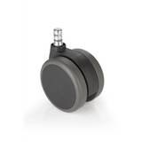 Schwarze Stuhlrolle 5x ROLO No-Noise 11mm/75mm für Hartböden mit silberfarbenem Metallstift von hjh OFFICE – 360-Grad-Ansicht (Rückenansicht 180°)