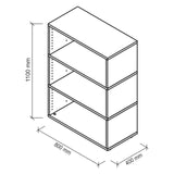 Technische Zeichnung des Regals FlexWall mit 1100 x 800 mm von hjh OFFICE PRO