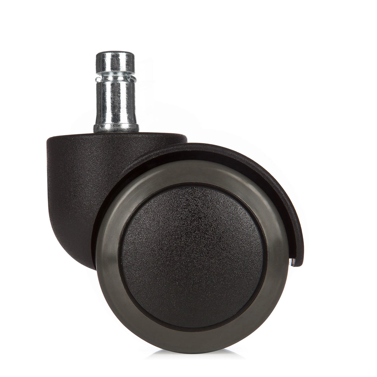Schwarze Stuhlrolle 5x ROLO No-Noise 11mm/50mm für Hartböden mit Metallstift von hjh OFFICE