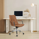 Homeoffice-Bürostuhl SARANTO II in Camel mit Armlehnen und Fußkreuz aus Chrom von hjh OFFICE