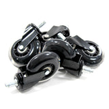 Schwarz-transparente Stuhlrollen 5x ROLO SKATE ST 11mm/75mm für Hartböden von hjh OFFICE