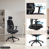 Verstellbare Armlehnen und Sitzhöhe des Profi-Bürostuhls Skandis Pro von hjh OFFICE (KI-generiertes Bild)