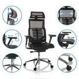 Verstellbare Funktionen des High-End-Bürostuhls POFIT GEN2 in Schwarz mit Mesh-Rückenlehne von hjh OFFICE