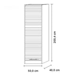 Technische Zeichnung des Schranks SIGNA R 50 mit 200,4 × 50,0 cm von hjh OFFICE PRO