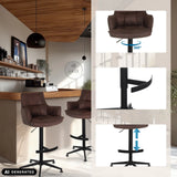 Brauner Barhocker SOLAO LIFE HIGH mit Gaslift, Fußstütze und 360-Grad-Drehfunktion von hjh LIVING (KI-generiertes Bild)