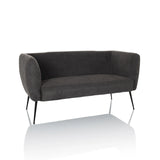 Graues Loungesofa HAYRIVER mit schmalen schwarzen Beinen von hjh LIVING – 360-Grad-Ansicht (Frontansicht 15°)