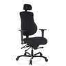 Schwarzer XXL Drehstuhl 24 HOURS BASIC mit Stoffbezug, Kopfstütze und Armlehnen von hjh OFFICE