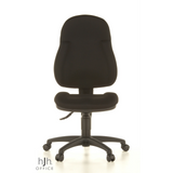 Schwarzer Homeoffice-Bürostuhl WELLPOINT 10 mit Fußkreuz und fünf Rollen von Topstar – 360-Grad-Ansicht (Frontansicht 0°)