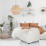 Weißer Loungesessel VERDUNA mit weicher Polsterung und kurzen schwarzen Füßen von hjh LIVING