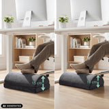 Höhenvergleich der Fußablage Podi Velvet 1 mit 10 cm und 15 cm von hjh OFFICE (KI-generiertes Bild)