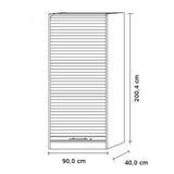 Technische Zeichnung des Schranks SIGNA R 90 mit 200,4 × 90,0 cm von hjh OFFICE PRO