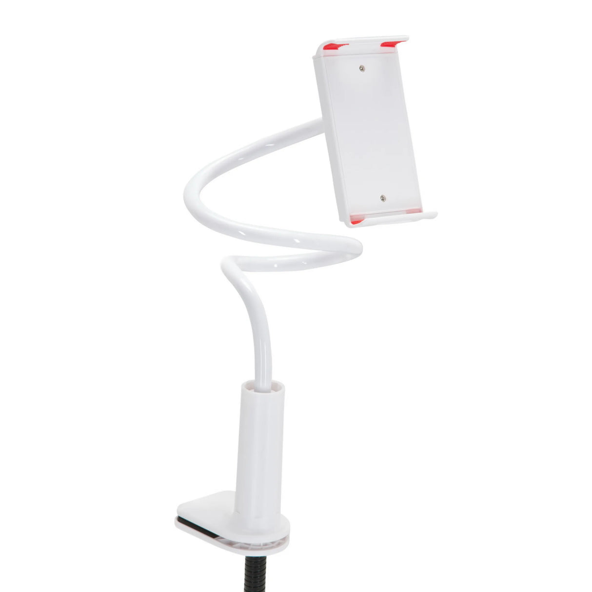 Weiße Handy & Tablet Halterung FLEXMOBI I mit flexiblem Schwanenhals-Arm von hjh OFFICE